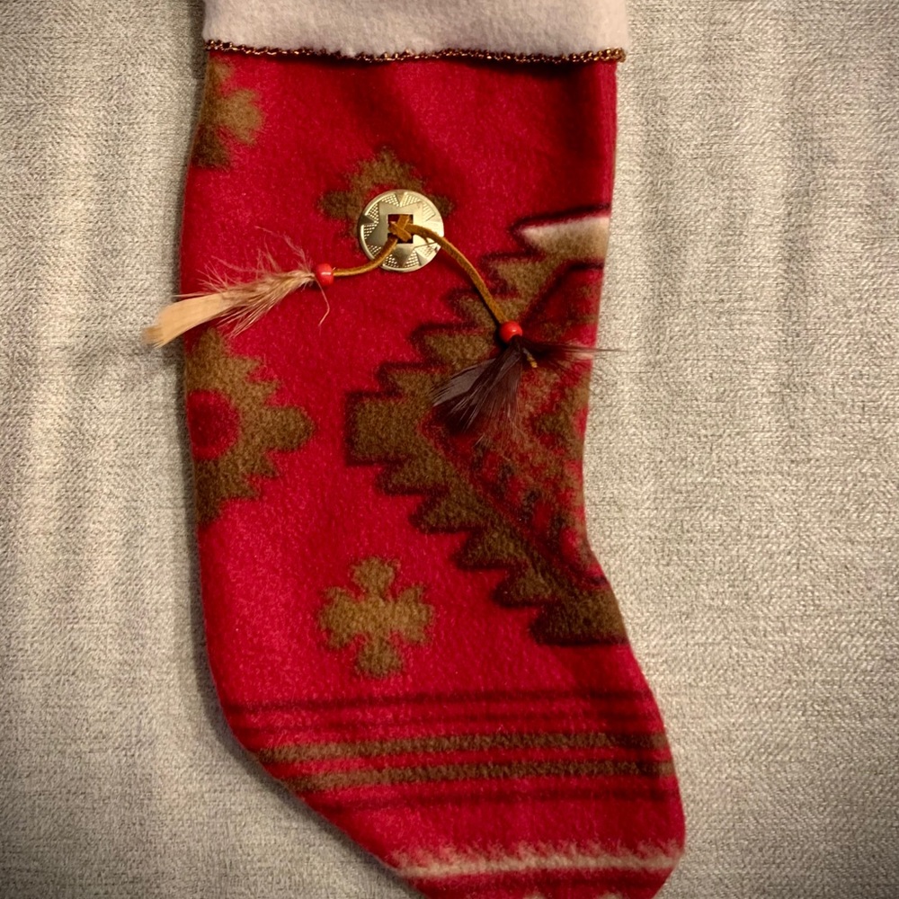 Handmade Native American Print Christmas Stocking